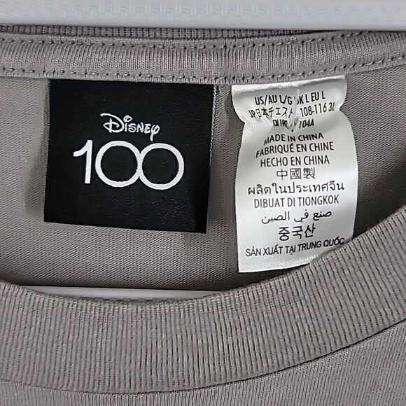 Disney Parks 100 Years of Wonder Mickey & Minnie Gray Long Sleeve Shirt Size L - Picture 4 of 8
